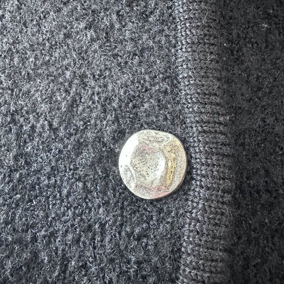 Vintage Wool Boucle Lady Jacket Cardigan sz L - Black - Picture 4 of 11